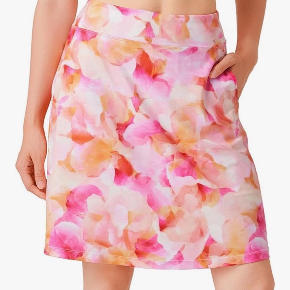 Yogipace Floral Pink and Orange Skort. Size Small
